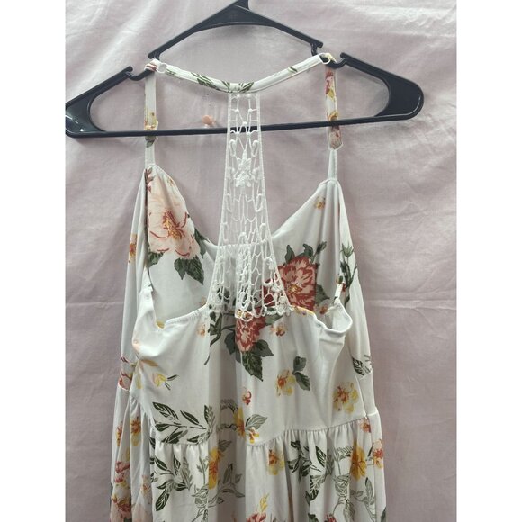 Derek Heart Women's Size Large Maternity White Floral Maxi Dress - Picture 3 of 5